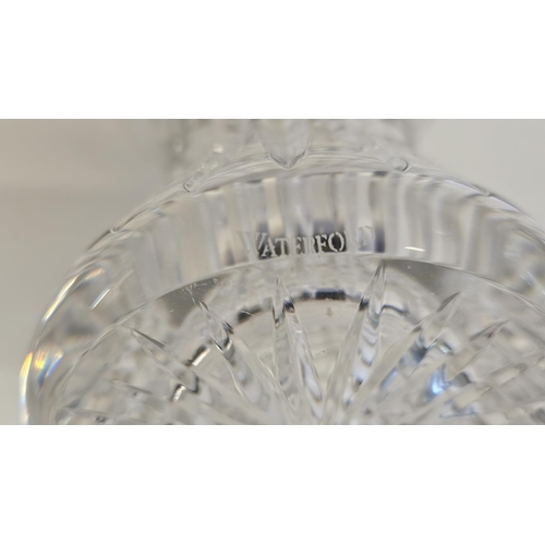 36 - Waterford Crystal to include a Hour glass vase and heavy based fruit bowl with flared rim. Etched gl... 