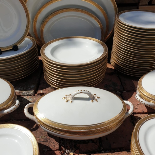 26 - Extensive Limoges of France J Pouyat Dinner Service comprising of 2 Oval covered Tureens with bases,... 