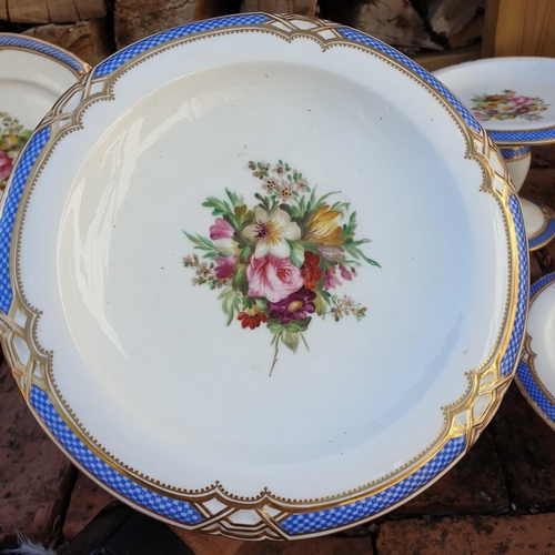 29 - Wedgwood Botanical and gilt decorated Dessert comprising of 4 Comports and 9 Plates.