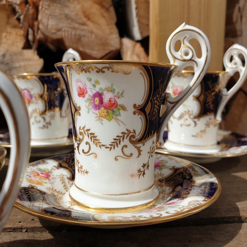 30 - Collection of Coalport blue batwing pattern tea wares, to include; 2 Serving dishes, Sandwich plate,... 