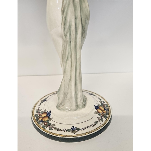 34 - Royal Worcester Crown Ware Park Lady ceramic Comport with figural Nude support and transfer printed ... 