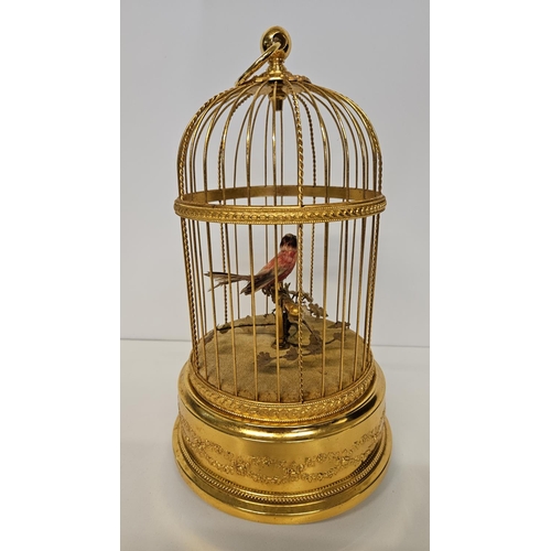 67 - Fine Reuge Music of Switzerland 1950s Singing bird Cage. Marked Reuge Music Ainte-Croix Made in Swit... 