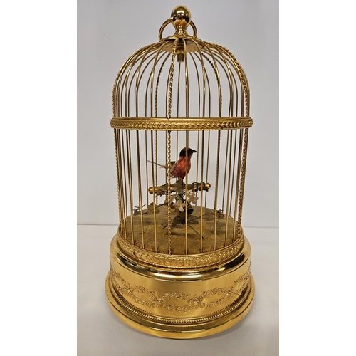 67 - Fine Reuge Music of Switzerland 1950s Singing bird Cage. Marked Reuge Music Ainte-Croix Made in Swit... 