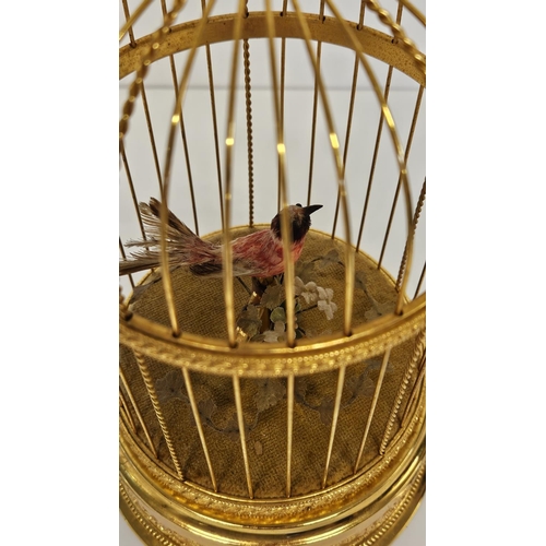 67 - Fine Reuge Music of Switzerland 1950s Singing bird Cage. Marked Reuge Music Ainte-Croix Made in Swit... 