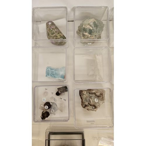 88 - A collection of Mineral specimens, including muscovite, Olivine, Barite, Garnet, Quartz, Feldspar, B... 