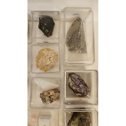 88 - A collection of Mineral specimens, including muscovite, Olivine, Barite, Garnet, Quartz, Feldspar, B... 