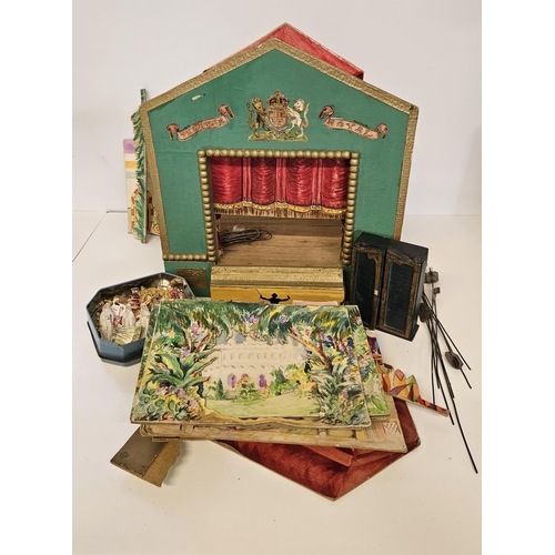 92 - Early 20thC Toy Theatre in the style of Pollack's with various hand painted back drops and figures. ... 