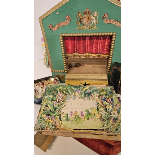 92 - Early 20thC Toy Theatre in the style of Pollack's with various hand painted back drops and figures. ... 