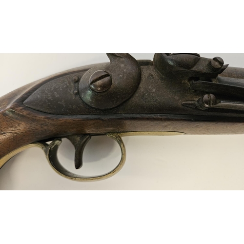 95 - A 16 Bore East India Company type Flintlock pistol with 23cm Barrel. Proof marks with regulation bra... 