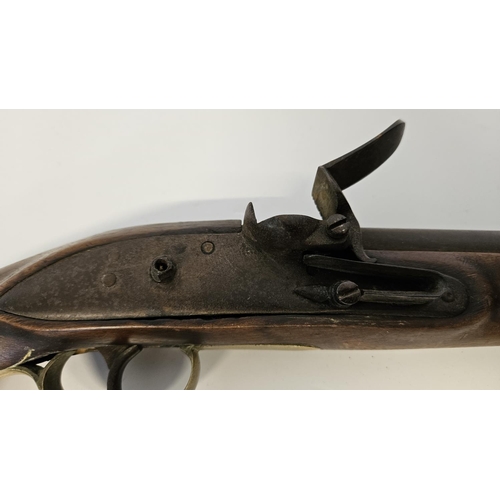 96 - A 16 Bore East India Company type Flintlock pistol with 23cm Barrel. Proof marks with regulation bra... 