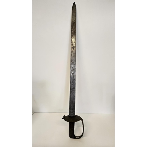 98 - Royal Navy 1804 Pattern Battle of Trafalgar Period Boarding Cutlass. Straight flat blade, 74cm long,... 