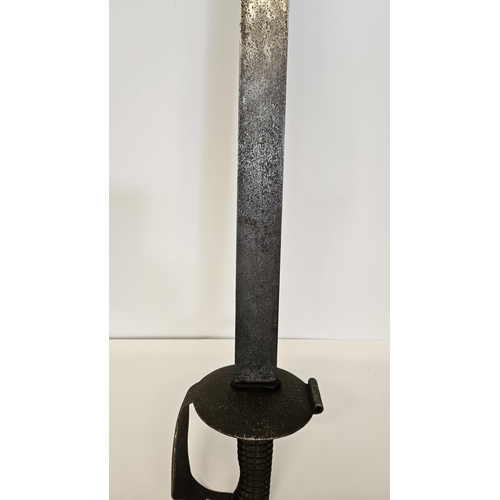 98 - Royal Navy 1804 Pattern Battle of Trafalgar Period Boarding Cutlass. Straight flat blade, 74cm long,... 