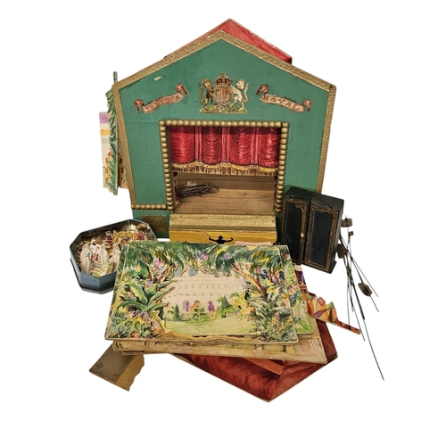 92 - Early 20thC Toy Theatre in the style of Pollack's with various hand painted back drops and figures. ... 