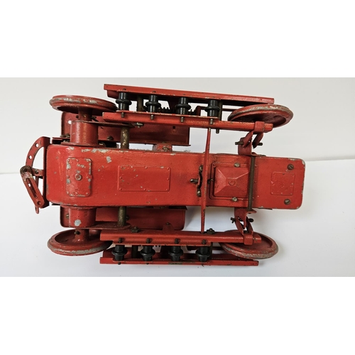 91 - A Rare Shackleton Toys Mechanical David Brown Trackmaster 30 Tractor with Red body, produced in 1952... 