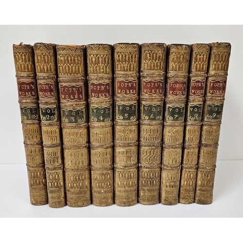 107 - The Works of Alexander Pope Esq in Nine (9)Volumes, Complete With His Last Corrections, Additions, a... 