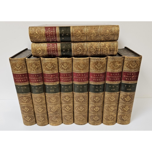 108 - The Works of Lord Macauley in Eight Volumes edited by his sister Lady Trevelyan; London Longmans, Gr... 