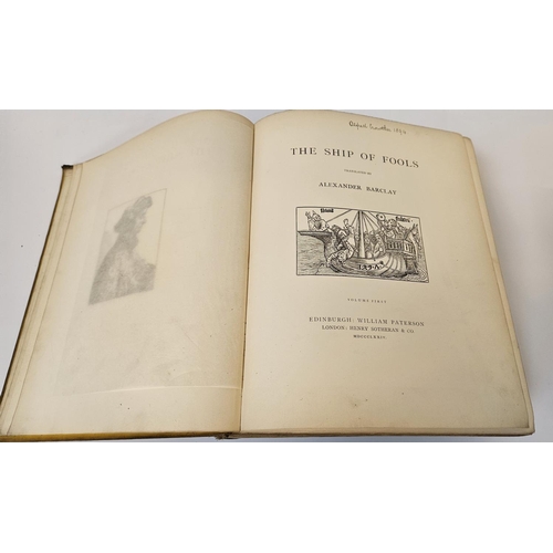 113 - The Ship of Fools translated by Alexander Barclay Volume I & II Published by Edinburgh: William Pate... 