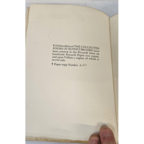 117 - The Collected Poems of Rupert Brooke Limited edition 420 of 1000 with original dust jacket. Printed ... 