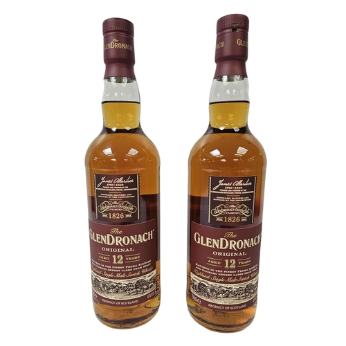 137 - 2 Bottles of Glendronach Aged 12 Year Highland Single Malt Whisky 700ml with tubes.