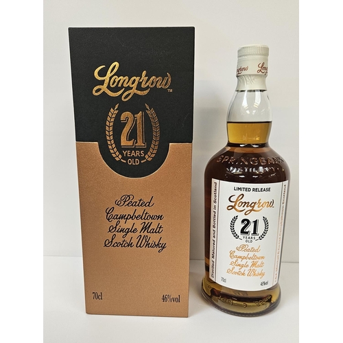 141 - Longrow 21 Year Old Peated Campbeltown Single Malt Scotch Whisky 70cl 46% Vol boxed.