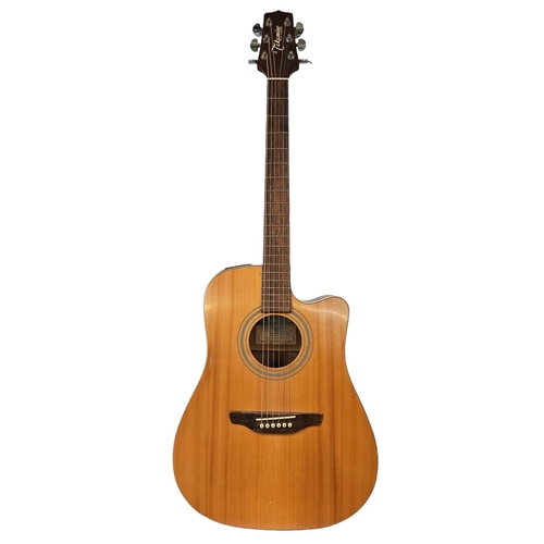 82 - Takamine EGS-330SC Cutaway Acoustic-Electric Guitar Natural G Series with fitted case. 105cm in Leng... 