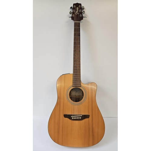 82 - Takamine EGS-330SC Cutaway Acoustic-Electric Guitar Natural G Series with fitted case. 105cm in Leng... 