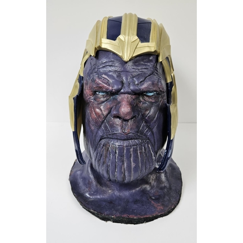 87 - Large Latex hand painted model of Thanos Head with Helmet. 30cm in height (Marvel Cinematic Universe... 