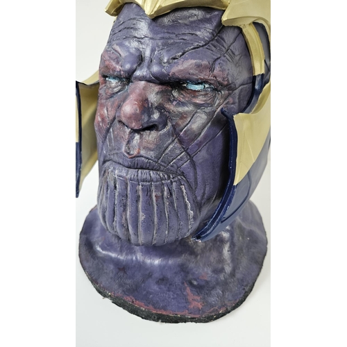 87 - Large Latex hand painted model of Thanos Head with Helmet. 30cm in height (Marvel Cinematic Universe... 