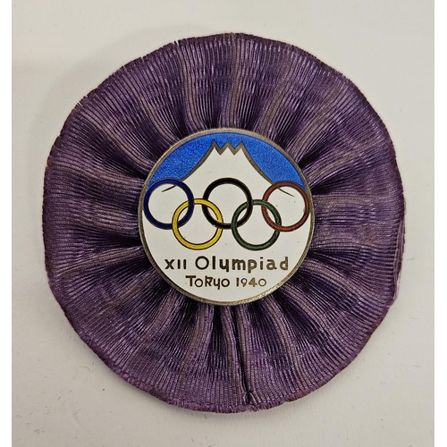 150 - Rare Olympics: Tokyo, 12th Olympics Games 1940, (cancelled), badge, silvered & coloured enamel with ... 