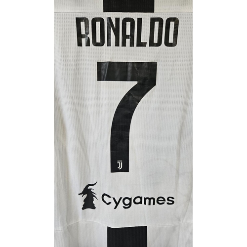 158 - CRISTIANO RONALDO 2019 SUPERCOPPA MATCH WORN #7 JUVENTUS UNWASHED JERSEY
An Adidas brand jersey worn... 