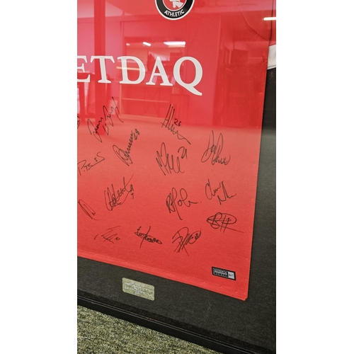 167 - Charlton Athletic Football Club 2016/17 1st Team Squad on Nike Jersey framed and glazed 95 x 75cm