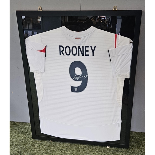 168 - Framed Wayne Rooney England 2002 Signed Jersey No.9. 74 x 94cm