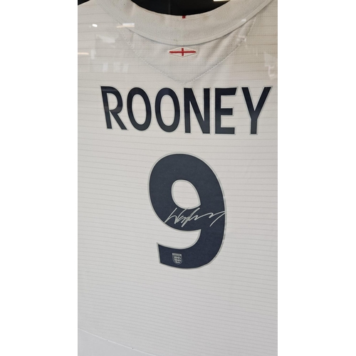 168 - Framed Wayne Rooney England 2002 Signed Jersey No.9. 74 x 94cm