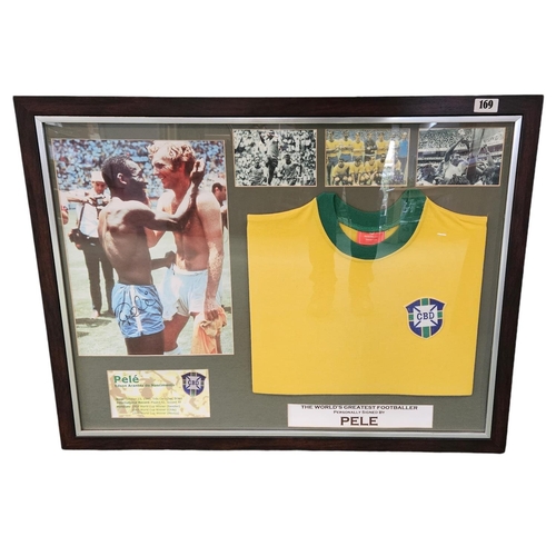 169 - Pele Edson Arantes do Nascimento Brazil Jersey 'Worlds Greatest Footballer' with related Collage pic... 