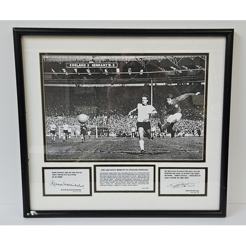 170 - Geoff Hurst MBE & Kenneth Wolstenholme Signed 1966 World Cup Sepia print 'The Greatest Moment in Eng... 