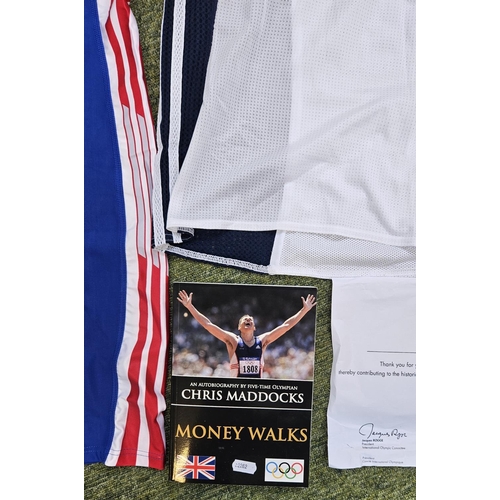 172 - Christopher Maddox Olympic Walker Signed Autobiography 'Money Walks' with games worn Atlanta 1996 Le... 