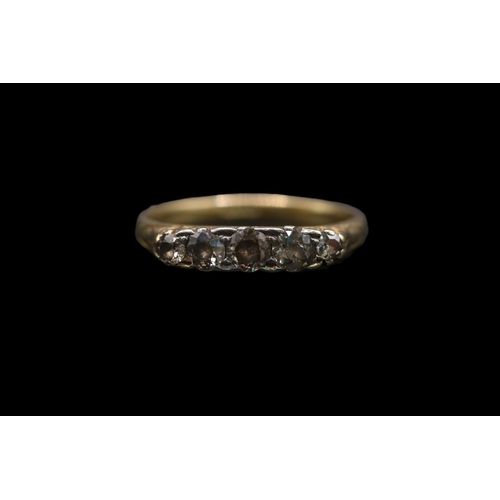 188 - Ladies 18ct Gold 5 Stone Diamond ring. Claw set Graduated Diamonds 0.45ct total estimated weight. Si... 