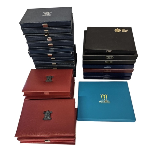 178 - Collection of assorted Royal Mint Proof Coin sets to include Seven Card cased sets 2001 x 2, 2001, 2... 