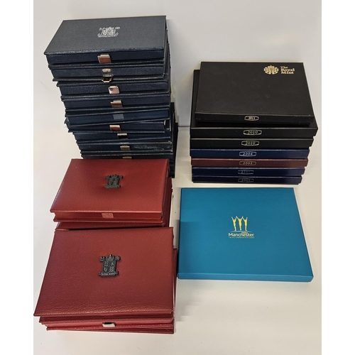 178 - Collection of assorted Royal Mint Proof Coin sets to include Seven Card cased sets 2001 x 2, 2001, 2... 