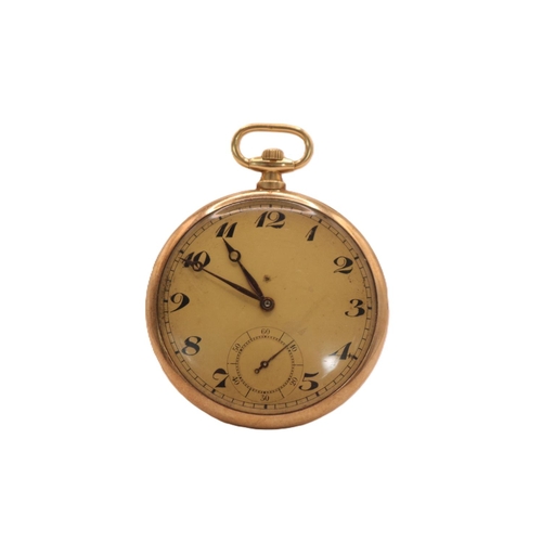 235 - 1940s 18K Gold cased pocket watch with numeral dial. 45mm in Diameter. 48g total weight