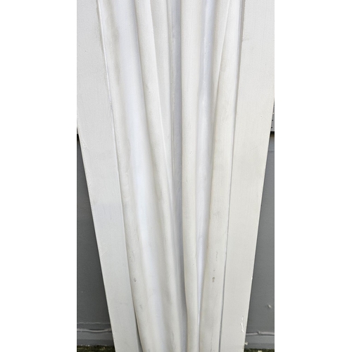 84b - Loic Beuchet 1980s design Plaster Model 1391 Floor Lamp. Plaster column with surmounted uplight. 175... 