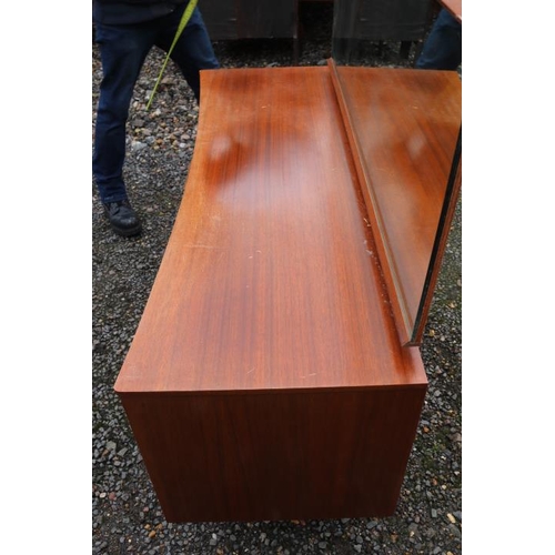 309 - Austin Suite of London Mid Century Teak Dressing table of 3 drawers flanked by single cupboards. 131... 