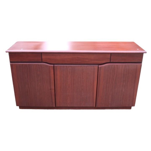 320 - Skovby of Denmark Mid Century Rosewood stained Teak sideboard of 3 Cupboards below 3 drawers, Model ... 