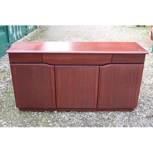 320 - Skovby of Denmark Mid Century Rosewood stained Teak sideboard of 3 Cupboards below 3 drawers, Model ... 