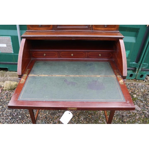 354 - Fine Edwardian Ladies fall front Desk with Inlaid detail and fitted interior with key. 77cm in Width... 