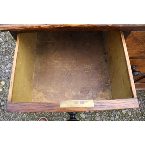 360 - Victorian Mahogany Chest of 8 Drawers with turned handles and Brass escutcheons over bracket feet. 1... 