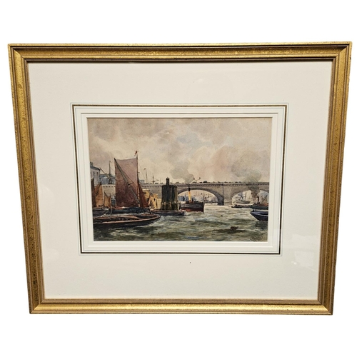 262 - Robert Malcolm Lloyd (active 1879 - 1907); Shipping on the Thames near London Bridge, signed and dat... 