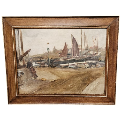 263 - Alexander Ignatius Roche RSA NEAC RP (1861-1921) Scottish; 'St Monans, Fife' depicting a harbour sce... 