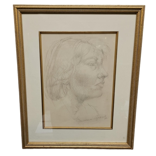 264 - In the style of Duncan Grant (Scottish, 1885-1978). Pencil sketch portrait of an unknown lady sitter... 