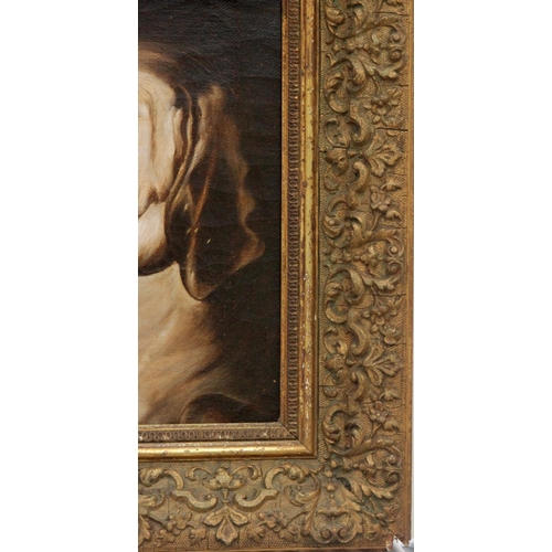 273 - Follower of Sir Edwin Landseer Signed Oil on Canvas Study of a Hound in Gilt Frame 1880. Oil on Canv... 